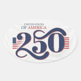 USA 250 オーバル愛国ステッカー 楕円形シール