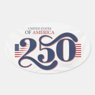 USA 250 オーバル愛国ステッカー 楕円形シール