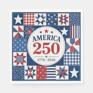 USA 250 キルト風ナプキン スタンダードランチョンナプキン