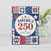 USA 250 キルト風ナプキン 招待状 (スタンド正面)