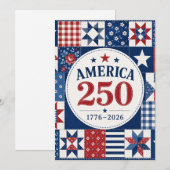 USA 250 キルト風ナプキン 招待状 (正面/裏面)