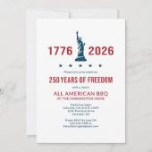 USA 250 | クラシックなオールアメリカンBBQのお祝い 招待状 (正面)