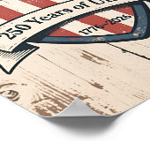 USA 250 ラスティック バッジ 1776–2026 愛国 ポスター (角)
