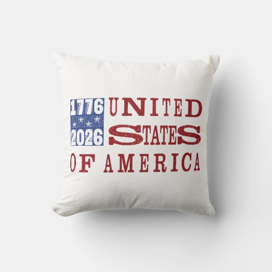 USA 250 レタープレス風 クッション (正面)