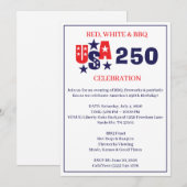 USA 250 周年記念パトリオティックBBQパーティー 招待状 (正面/裏面)