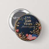 USA 250 周年記念 自由の祝祭 愛国 アニバーサリー 缶バッジ (正面&裏面)