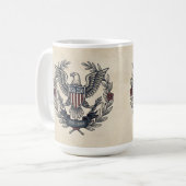 USA 250 愛国鷲モチーフ Crm ID1299 コーヒーマグカップ (正面左)