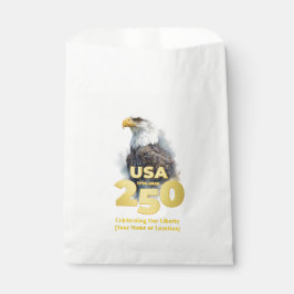 USA 250: 水彩鷲とゴールド フェイバーバッグ