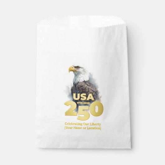 USA 250: 水彩鷲とゴールド フェイバーバッグ (正面)