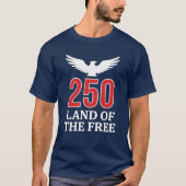 USA 250 自由の国 アメリカンイーグル 愛国ハート 赤 白 Tシャツ (正面)