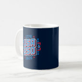 USA 250 - 1776年から2026年 ピクセルアート コーヒーマグカップ (正面左)