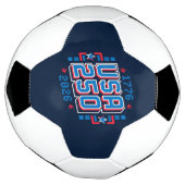 USA 250 - 1776年から2026年 ピクセルアート サッカーボール (回転)