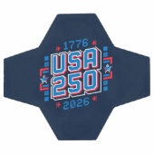 USA 250 - 1776年から2026年 ピクセルアート サッカーボール (フラット)