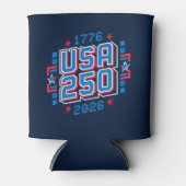 USA 250 - 1776年から2026年 ピクセルアート 缶クーラー (正面)