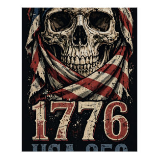 USA 250 1776 ドクロ ビンテージポスター ポスター