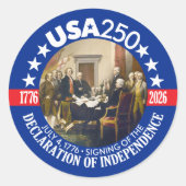 USA 250 - 1776-2026 - 独立宣言 ラウンドシール (正面)