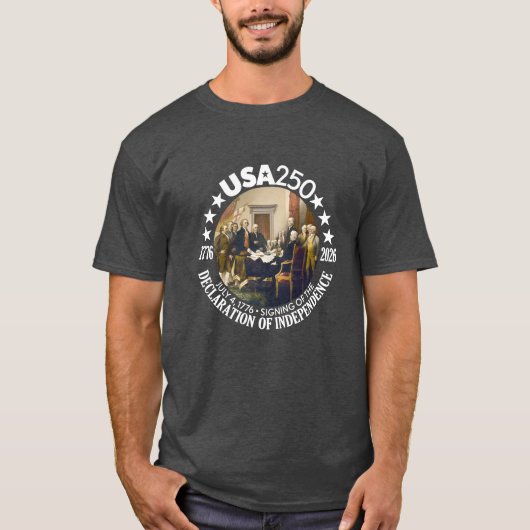 USA 250 - 1776-2026 - Declaration of Independence Tシャツ (正面)
