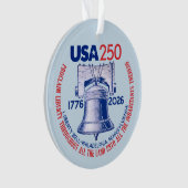USA 250 - 1776-2026 - Liberty Bell Red White Blue オーナメント (正面)