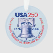 USA 250 - 1776-2026 - Liberty Bell Red White Blue オーナメント (正面)