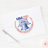 USA 250 - 1776-2026 - Liberty Bell Red White Blue ラウンドシール (封筒)