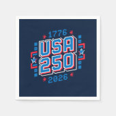 USA 250 – 1776 to 2026 Pixel Art スタンダードカクテルナプキン (正面)