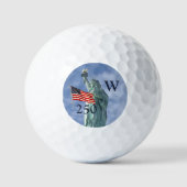 USA 250 American Flag Statue of Liberty Monogram ゴルフボール (正面)