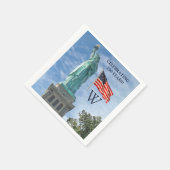 USA 250 American Flag Statue of Liberty Monogram  スタンダードカクテルナプキン (角)