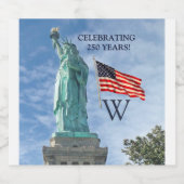 USA 250 American Flag Statue of Liberty Monogram ビールラベル (シングルラベル)
