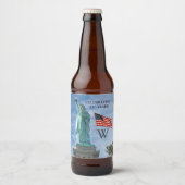 USA 250 American Flag Statue of Liberty Monogram ビールラベル (正面)