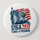 USA 250 America's Semiquincentenl Liberty & Eagle 缶バッジ (正面)