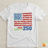 USA 250 Berry Flag Healthy Patriot T‑Shirt Tシャツ