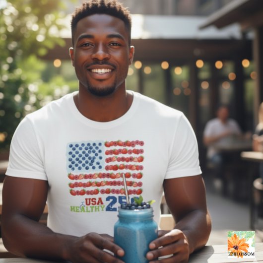 USA 250 Berry Flag Healthy Patriot T‑Shirt Tシャツ
