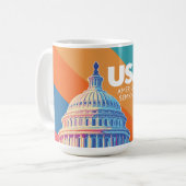 USA 250 Birthday Capital - America Celebration コーヒーマグカップ (正面左)