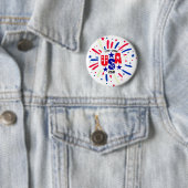 USA 250 Birthday Patriotic Red White Blue Firework 缶バッジ (インサイチュ)