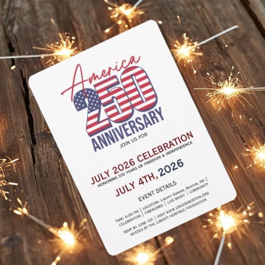 USA 250 celebration. Anniversary Party Invitation 招待状
