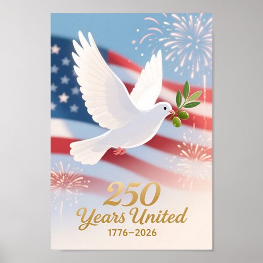 USA 250 Dove Patriotic 1776–2026 ポスター (正面)