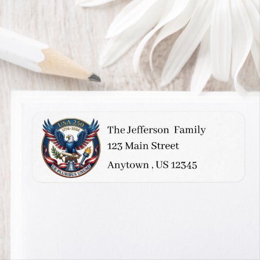 USA 250 Eagle return address ラベル (インサイチュ)