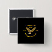 USA 250 Elegant Black Buttons 缶バッジ (正面&裏面)