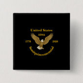 USA 250 Elegant Black Buttons 缶バッジ (正面)