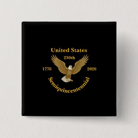 USA 250 Elegant Black Buttons 缶バッジ (正面)