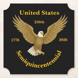 USA 250 Elegant Black Paper Coasters ペーパーコースター