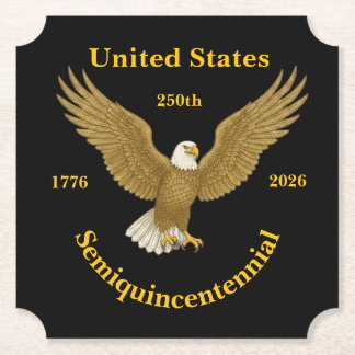 USA 250 Elegant Black Paper Coasters ペーパーコースター