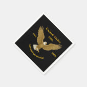 USA 250 Elegant Black Paper Napkins スタンダードカクテルナプキン (角)