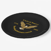 USA 250 Elegant Black Paper Plates ペーパープレート (アングル)