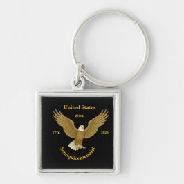 USA 250 Elegant Black With Aluminum Frame Keychain キーホルダー