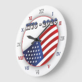 USA 250 Freedom 1776-2026 Patriotic  ラージ壁時計 (傾斜)