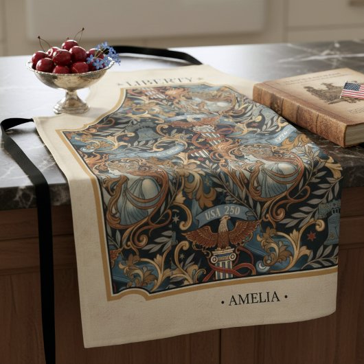 USA 250 Liberty Art Nouveau Pattern Border ID1302 エプロン