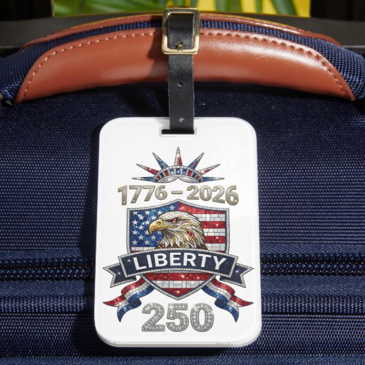 USA 250 Liberty Eagle 1776–2026 Rhinestone Style ラゲッジタグ (正面インサイチュ2)