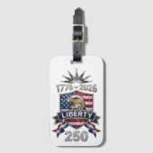 USA 250 Liberty Eagle 1776–2026 Rhinestone Style ラゲッジタグ (正面縦)