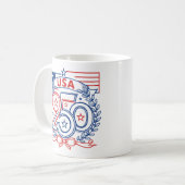 USA 250 Patriotic Anniversary Emblem Design コーヒーマグカップ (正面左)